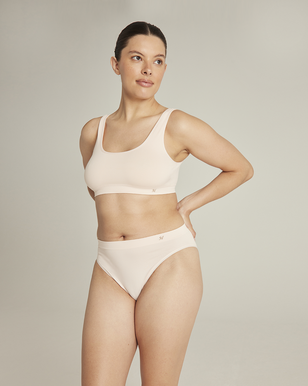 Crop Top 2 Pack / Black & Beige