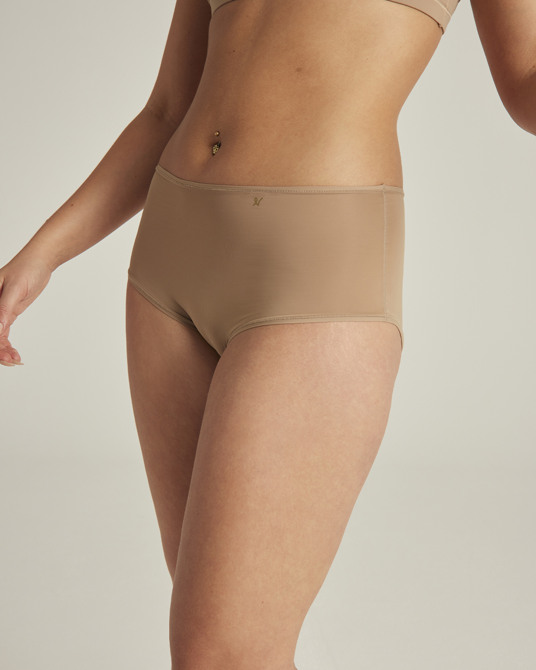 Stretch High Waisted Brief / Bare 03