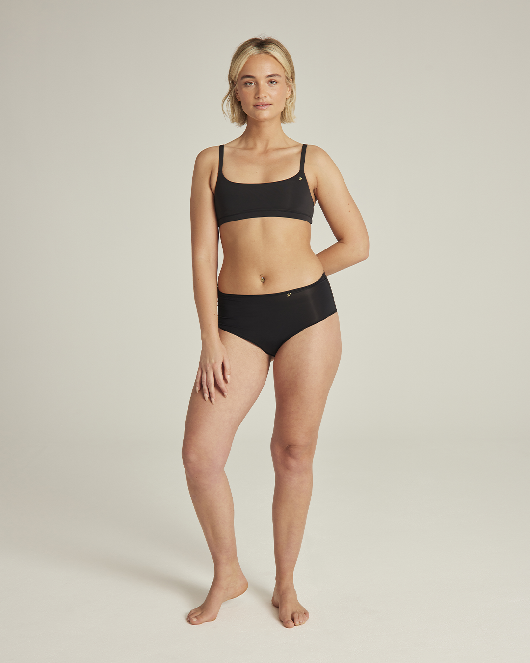 Culotte taille haute stretch / Noire