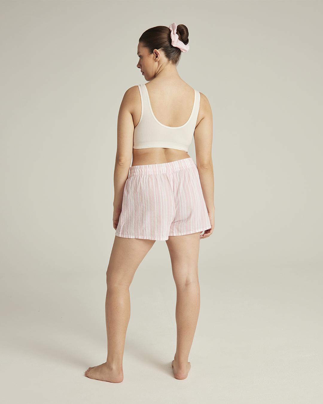 Boxer classique à rayures roses