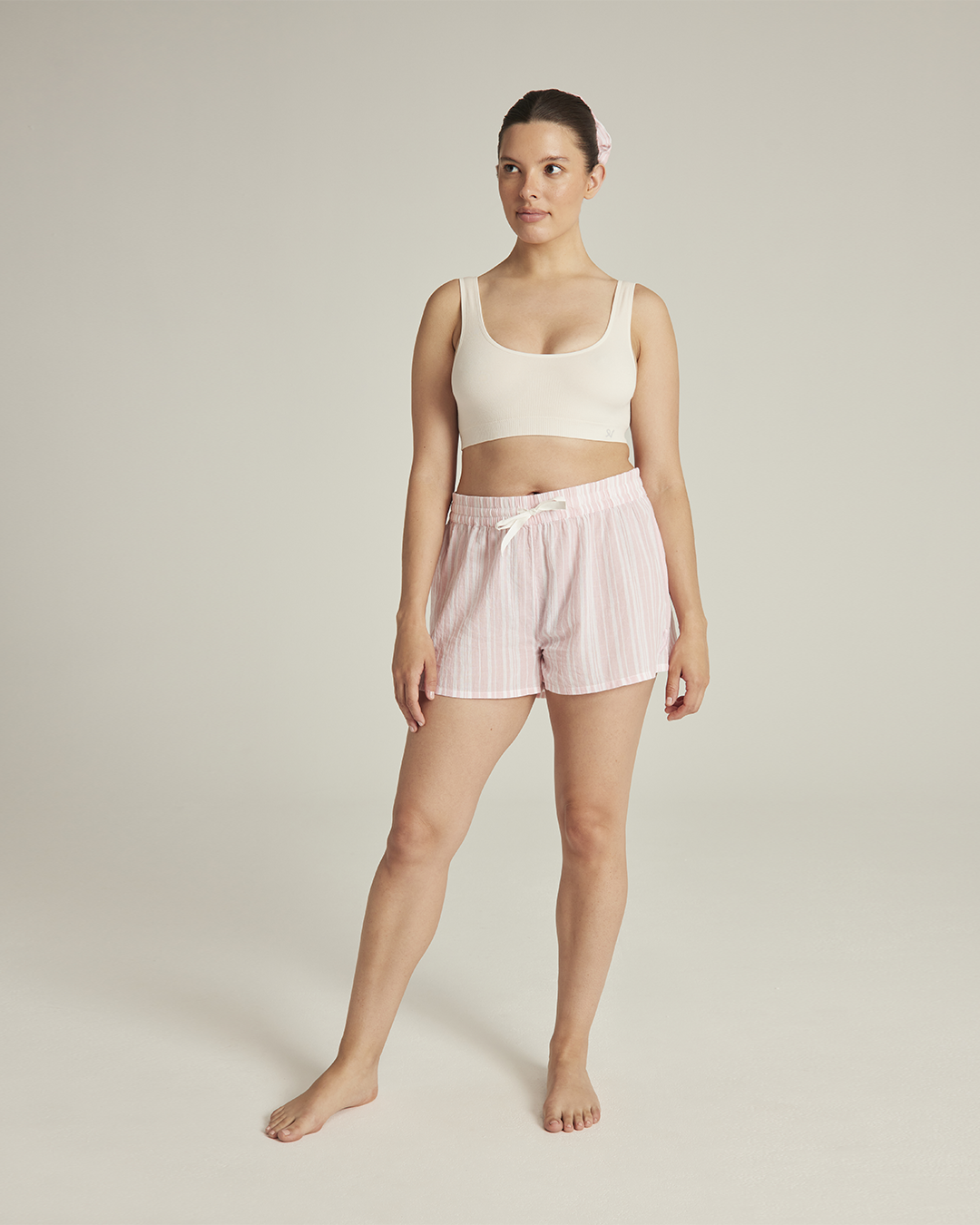 Boxer classique à rayures roses