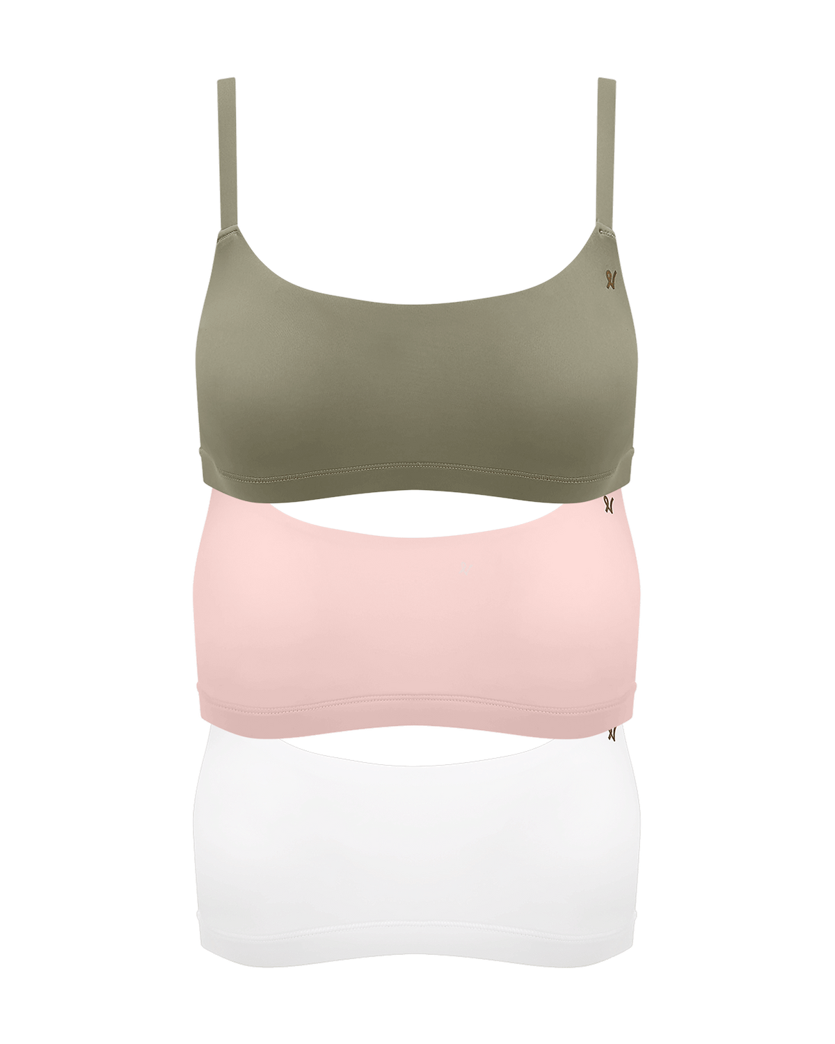 Bralette Bundle 3 Pack / Pink, Sage & White
