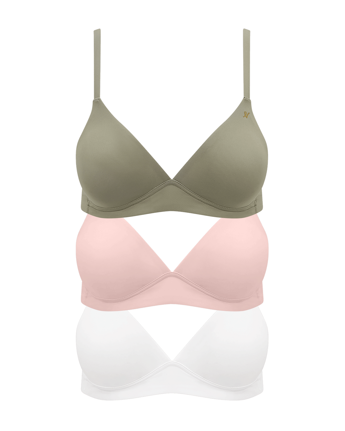 Easy Bralette Bundle 3 Pack / Sage, Pink & White
