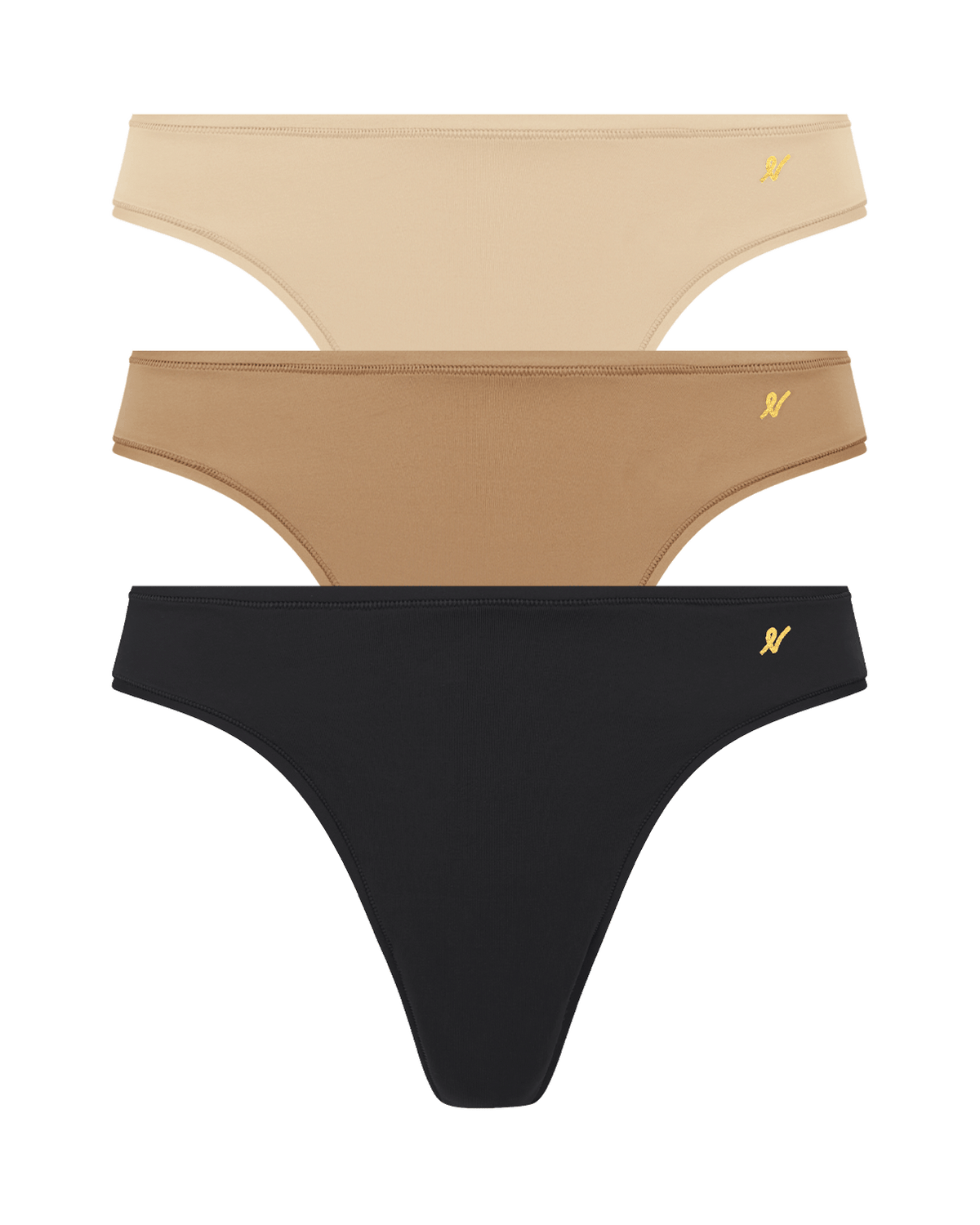 Confezione da 3 perizomi Dipped / Nero e Beige