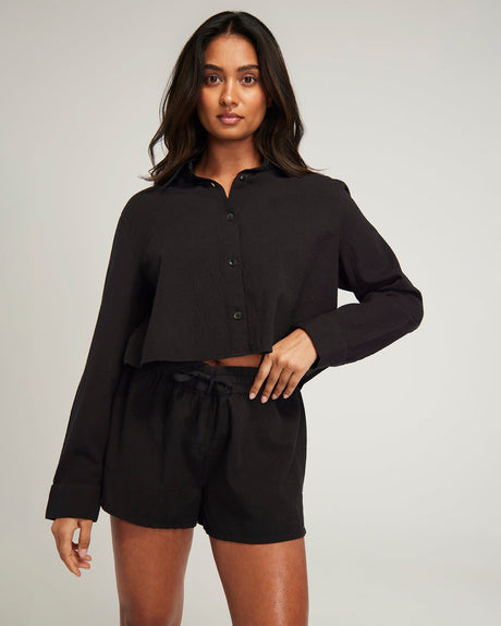 Cropped Shirt / Black