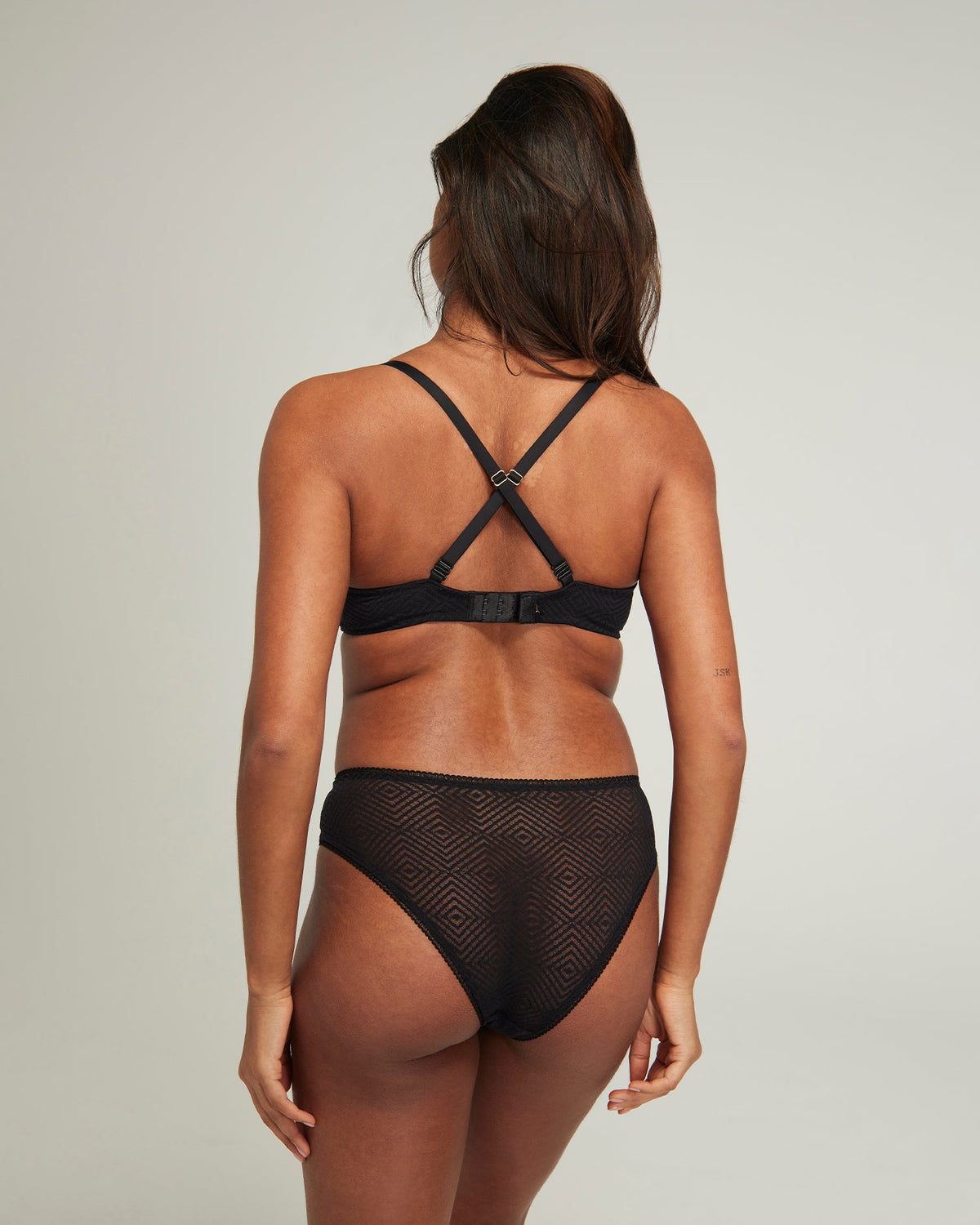 Slip a gamba alta trasparente / Nero