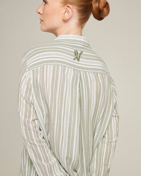 Midi Shirt / Sage Stripe