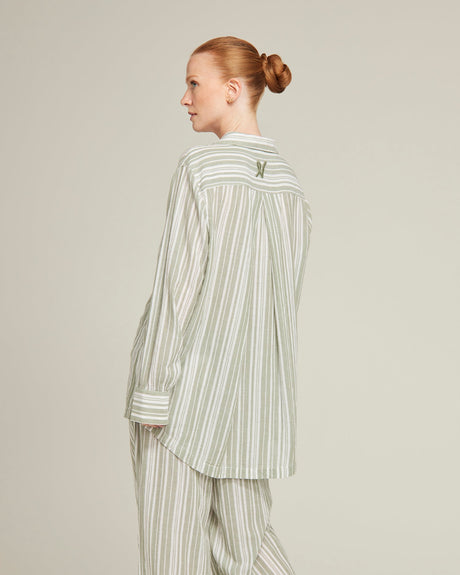 Midi Shirt / Sage Stripe