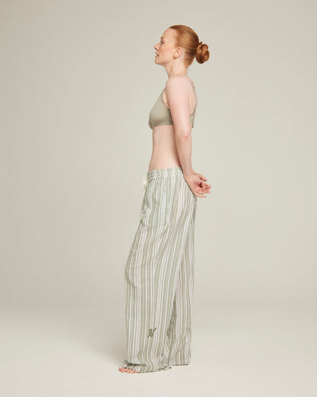 Pantalone classico / Rigato salvia