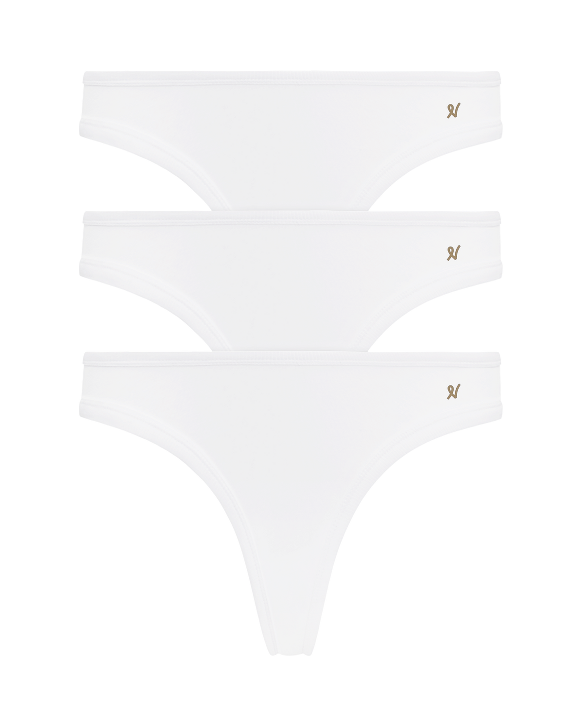 Dipped Thong 3 Pack / White