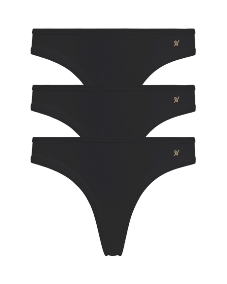 Dipped Thong 3 Pack / Black