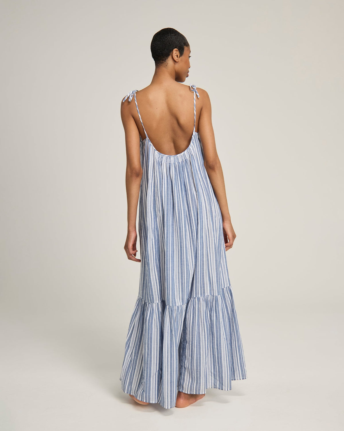 Abito a trapezio / a righe blu navy