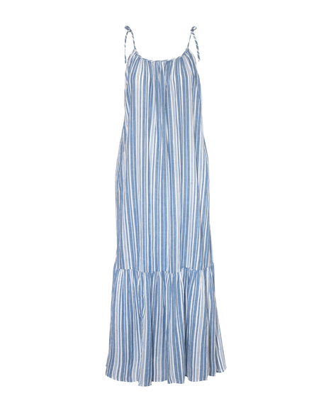Abito a trapezio / a righe blu navy