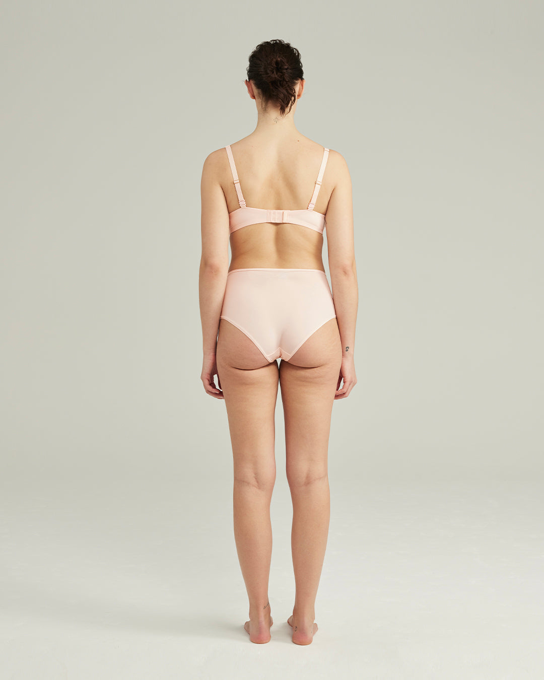 Confezione da 3 slip elasticizzati a vita alta / salvia, rosa e bianco