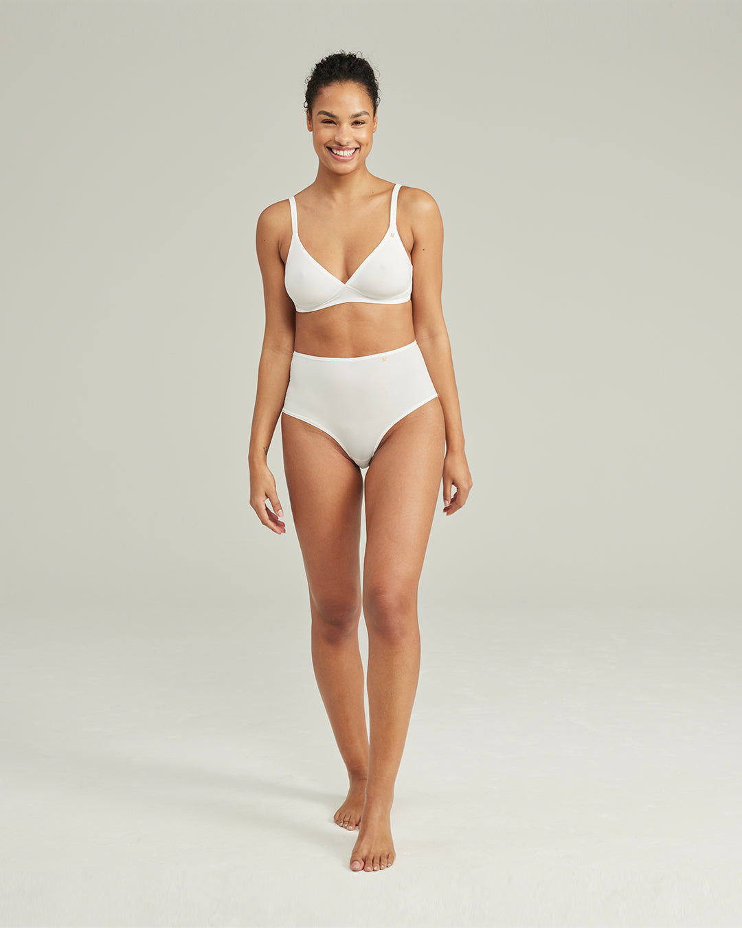 Slip elasticizzato a vita alta / Bianco