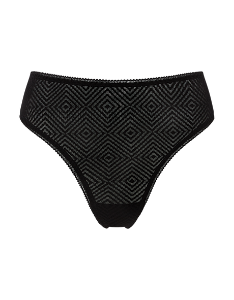 Sheer High Leg Brief / Black