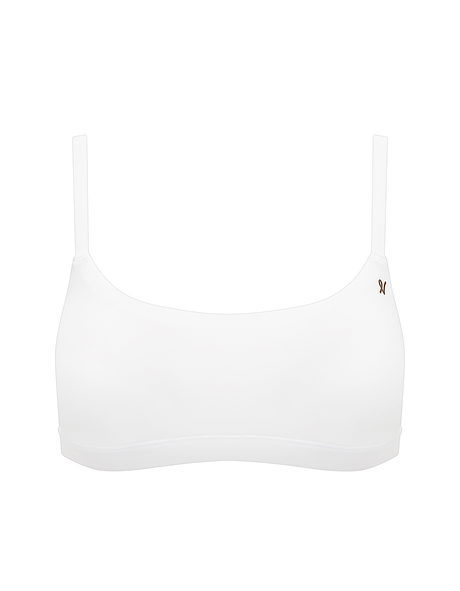 Scoop Neck Bralette / White