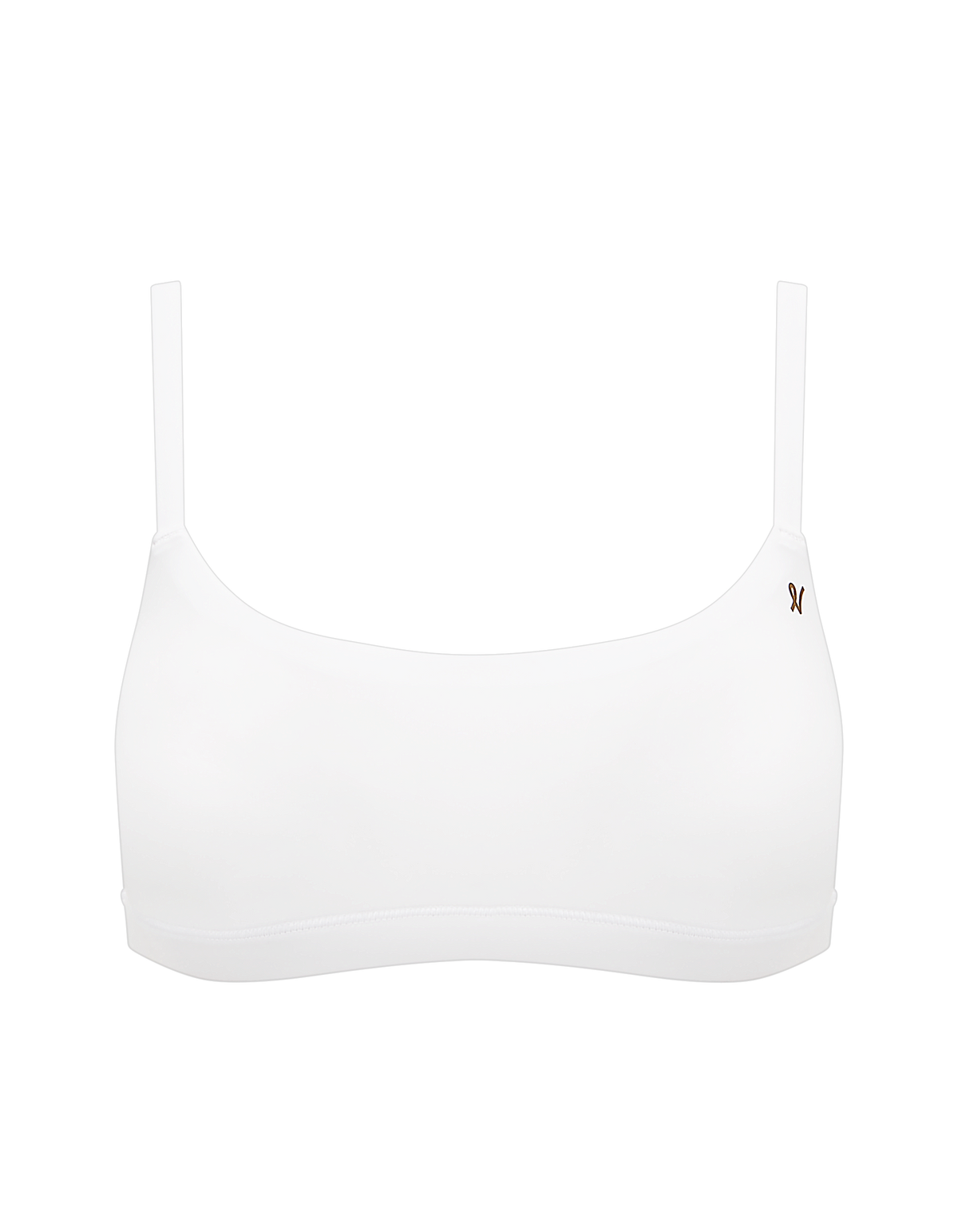 Scoop Neck Bralette / White