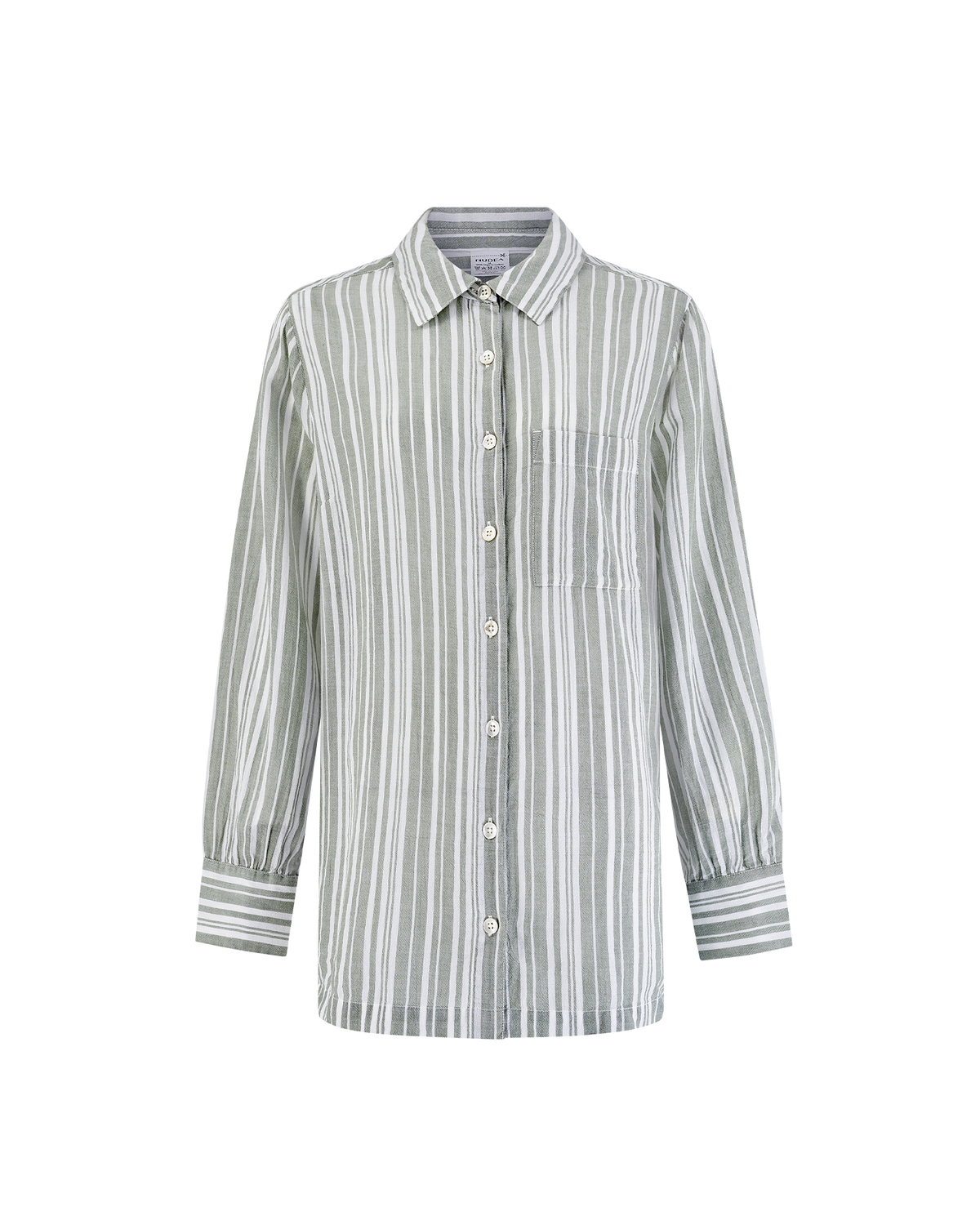 Camicia midi / Righe salvia