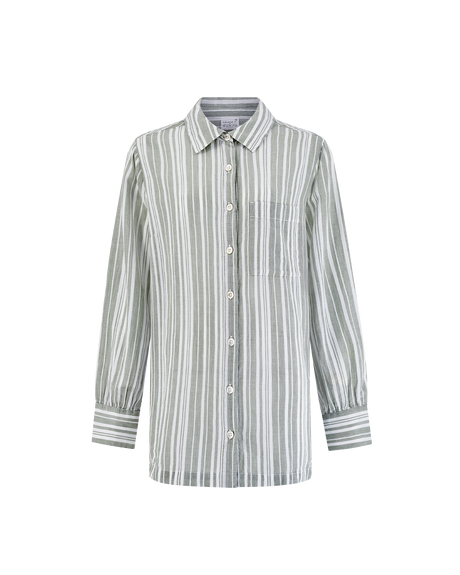 Midi Shirt / Sage Stripe