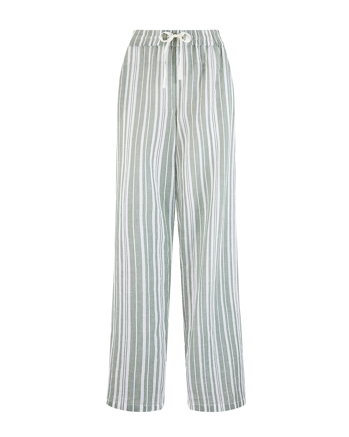 Pantalon classique à rayures sauge