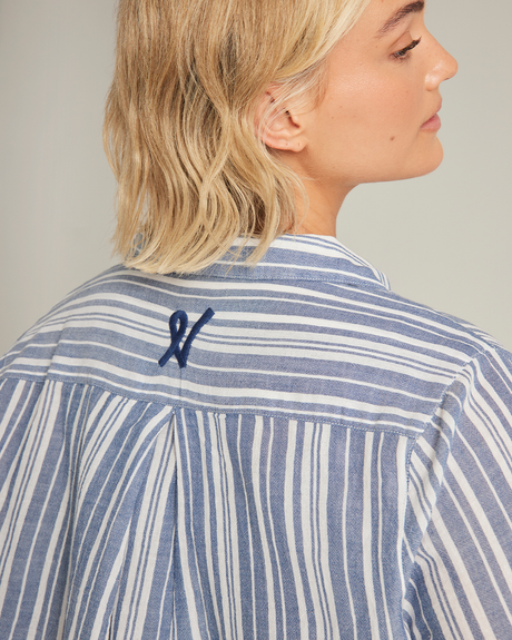 Camicia midi / a righe blu navy