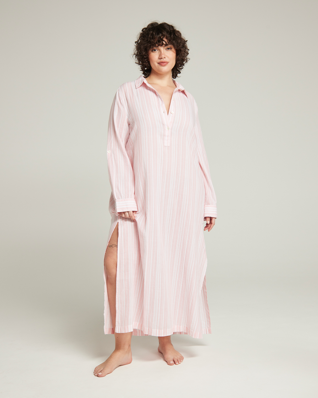 Maxi Shirt / Pink Stripe