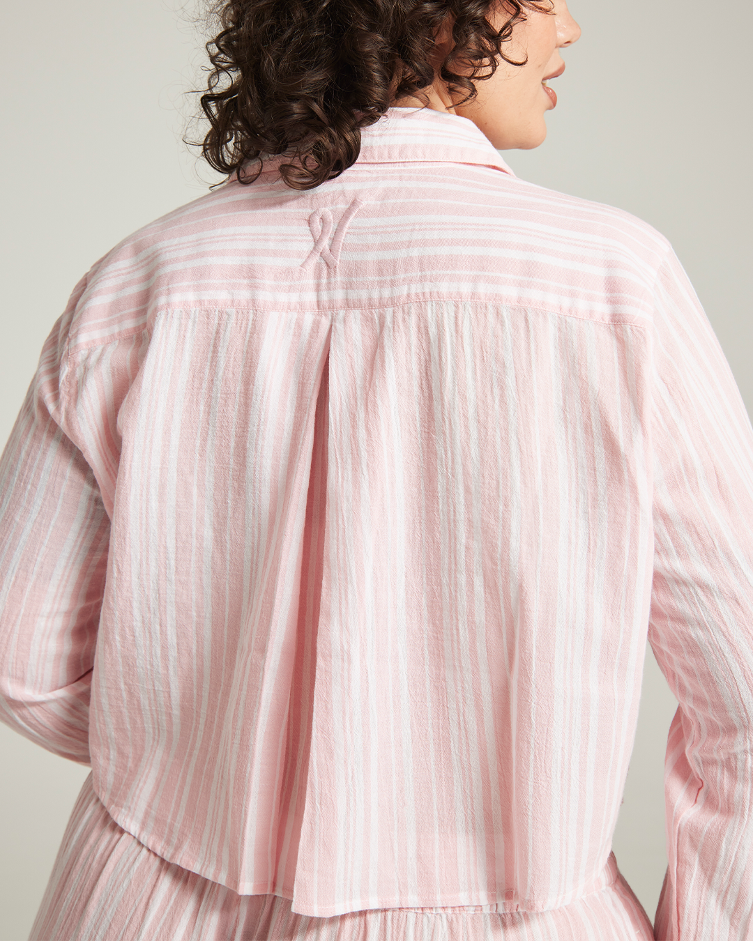 Camicia corta / Righe rosa