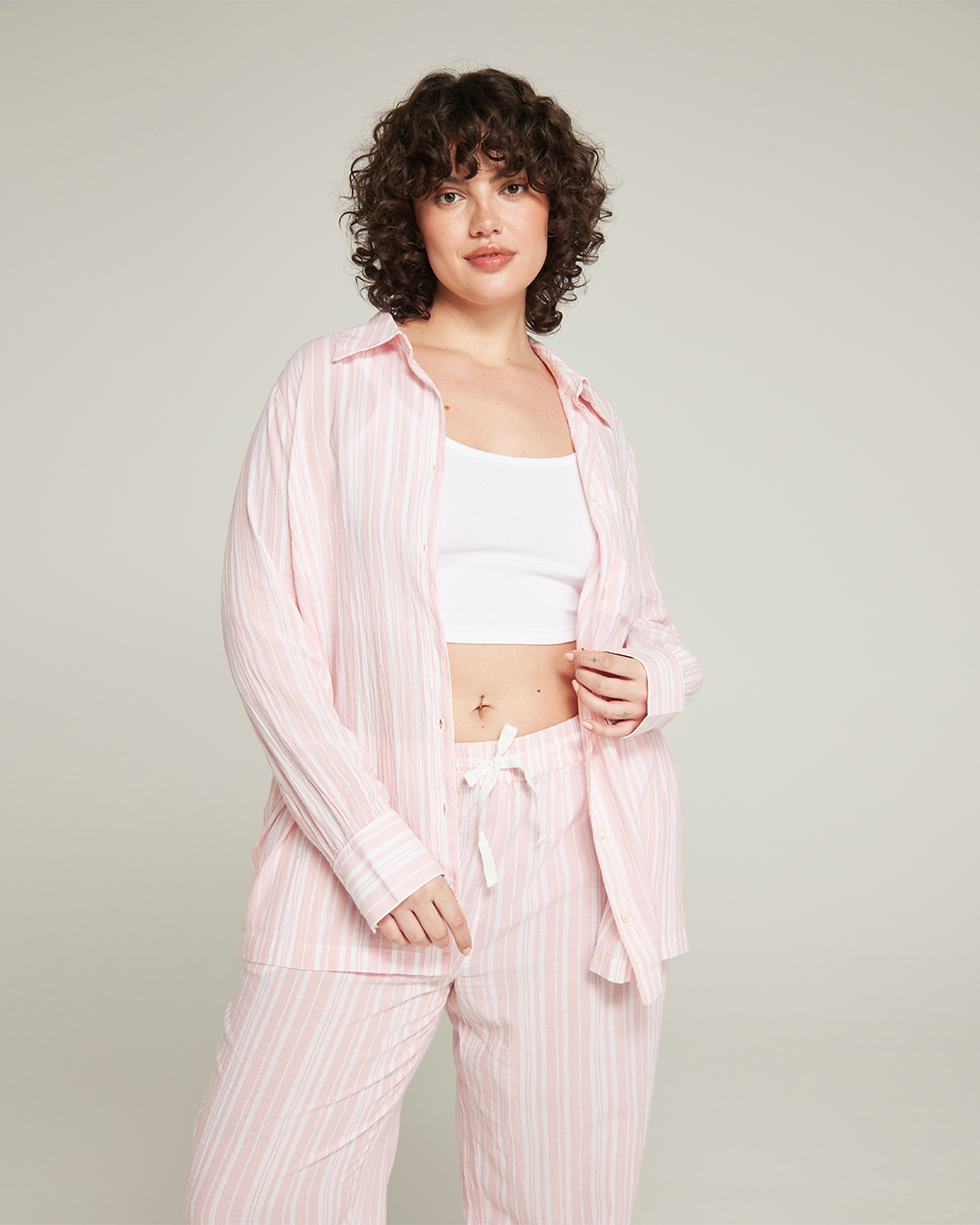 Midi Shirt / Pink Stripe