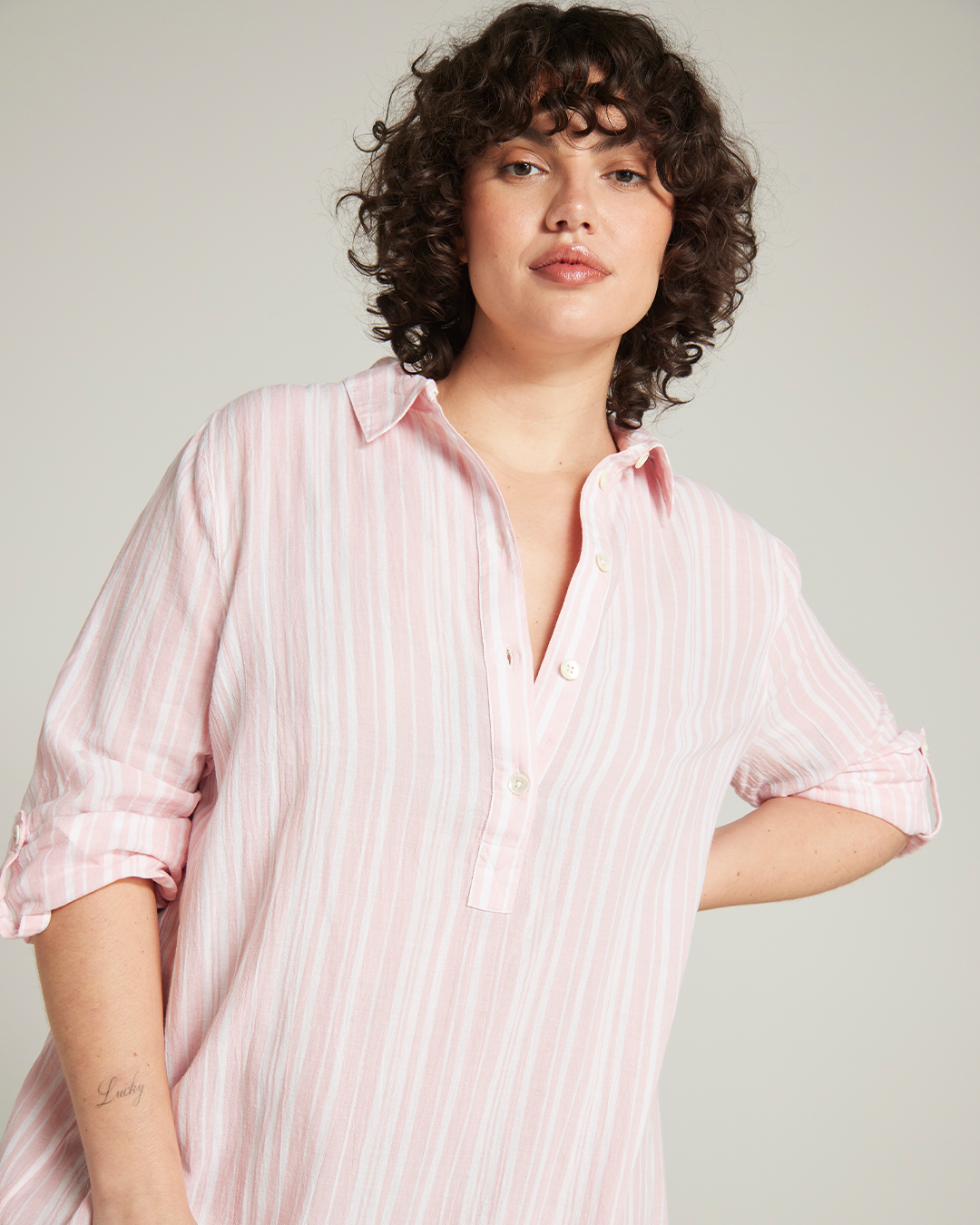 Maxi Shirt / Pink Stripe