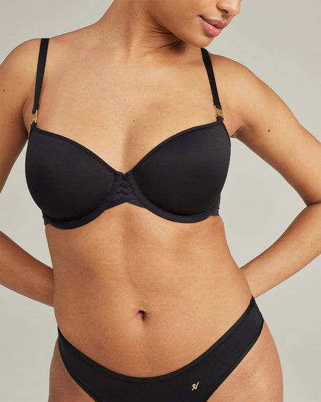 Soutien-gorge t-shirt extensible / Noir
