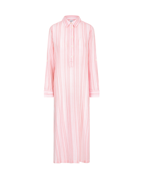 Maxi camicia / a righe rosa