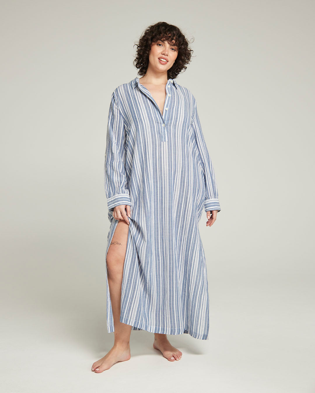 Maxi Shirt / Navy Stripe