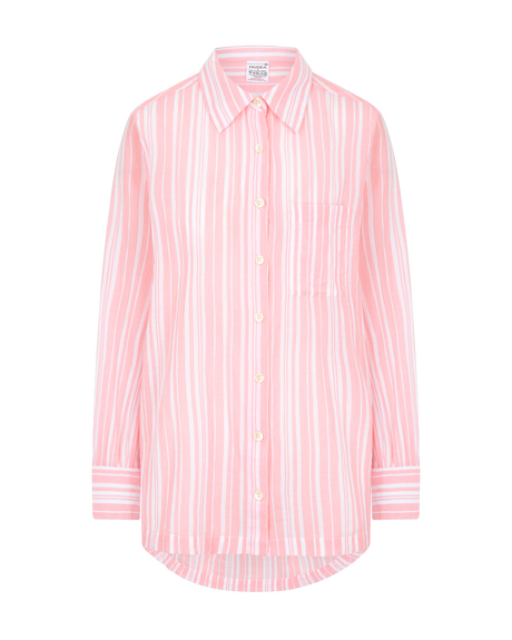 Camicia midi / Righe rosa