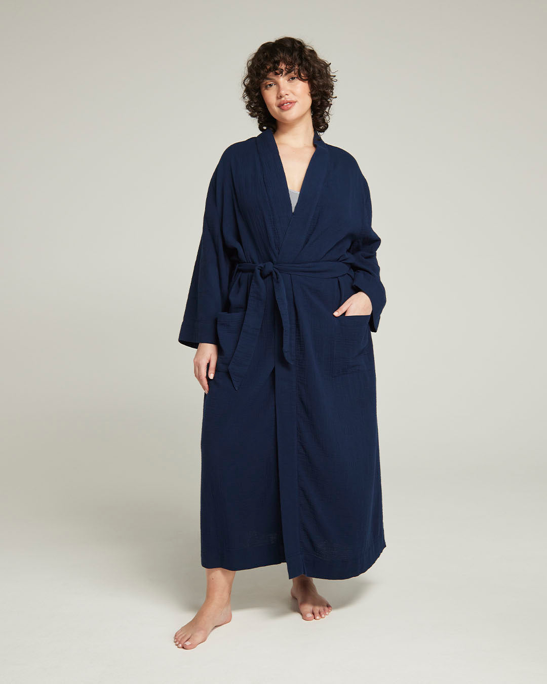 Vestaglia con cintura / Blu navy