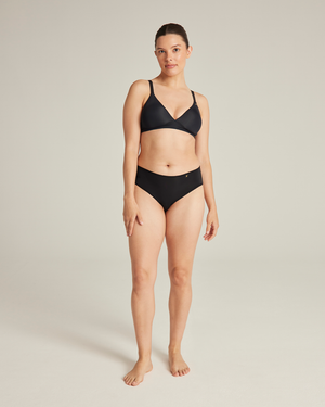 Slip bikini a vita media / Nero