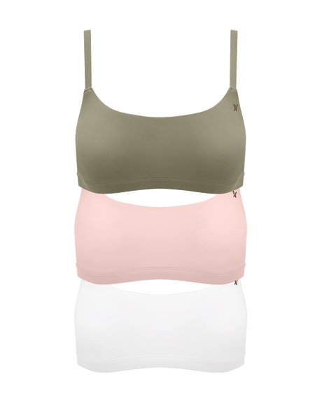 Bralette Bundle 3 Pack / Pink, Sage & White