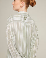 Camicia midi / Righe salvia