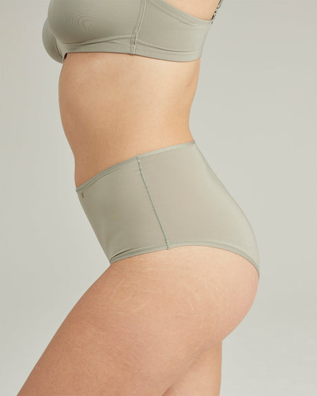 Slip elasticizzato a vita alta / Salvia