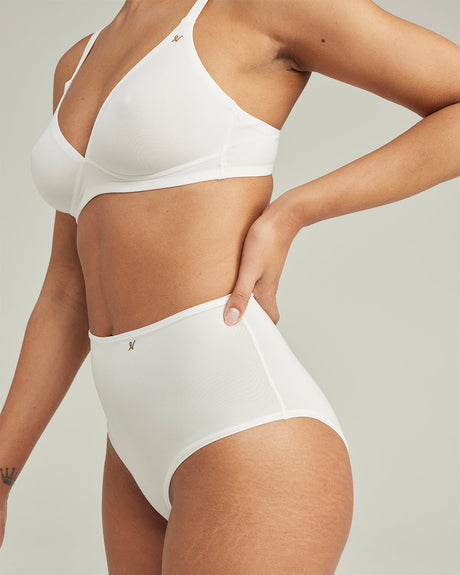 Slip elasticizzato a vita alta / Bianco