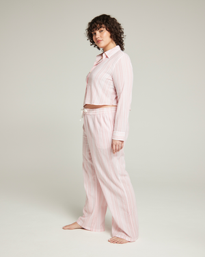 Camicia corta / Righe rosa
