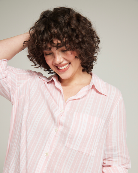 Midi Shirt / Pink Stripe