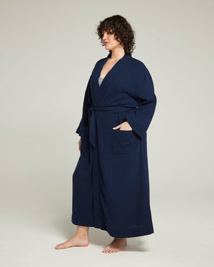 Vestaglia con cintura / Blu navy
