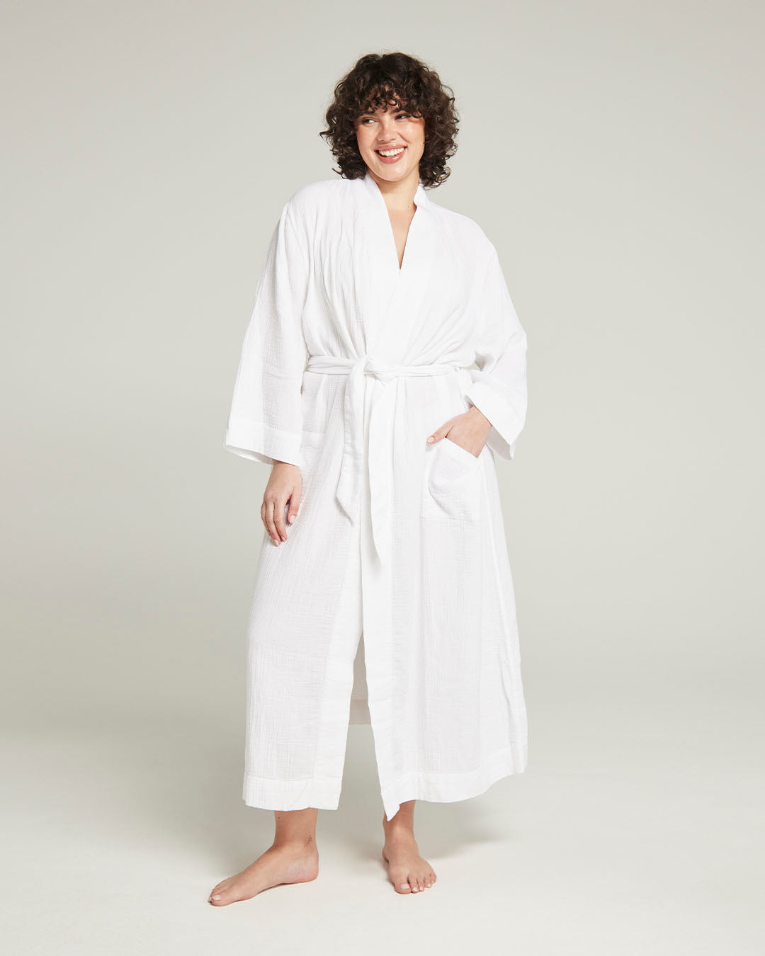 Belted Robe  / White