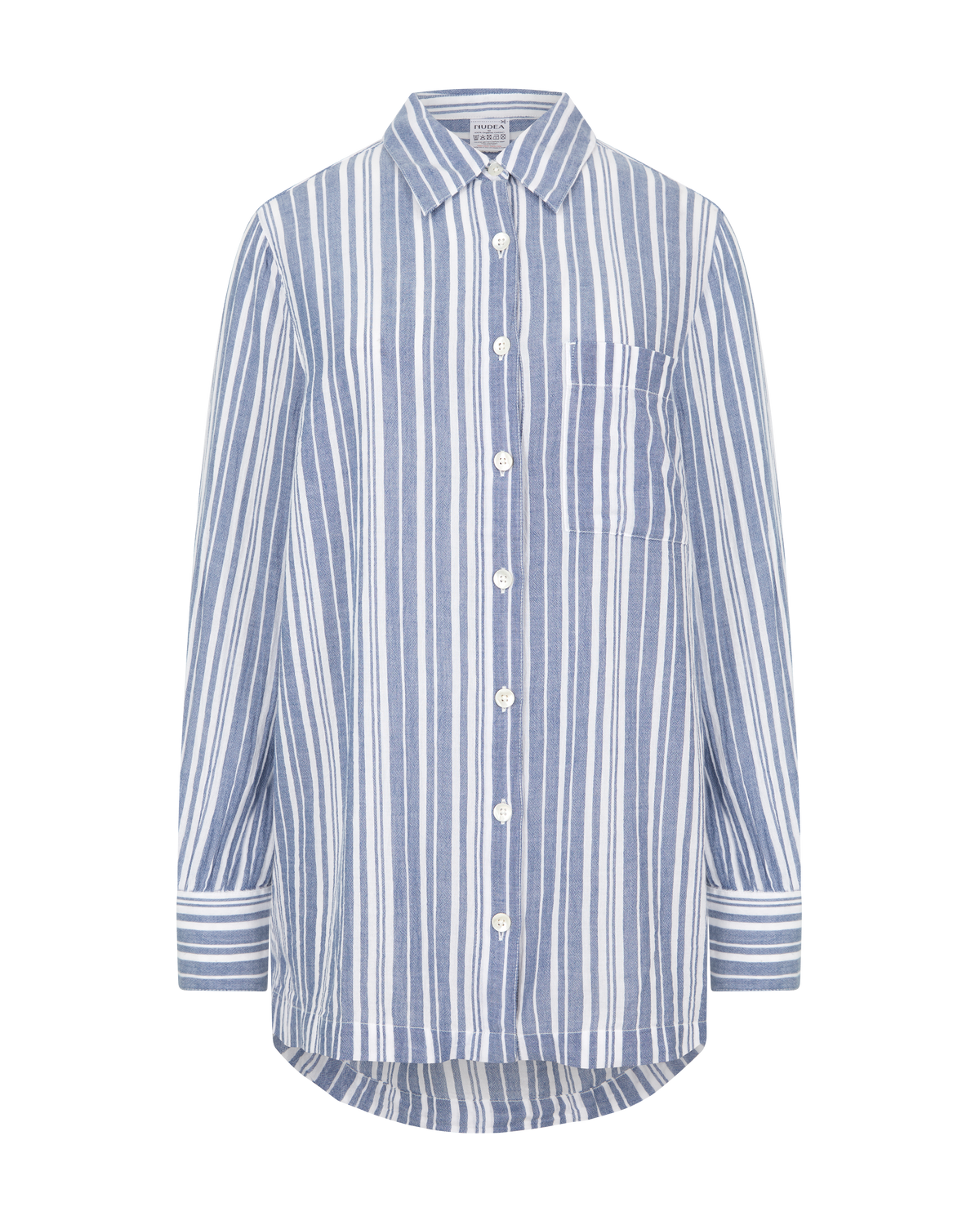 Chemise mi-longue à rayures marine